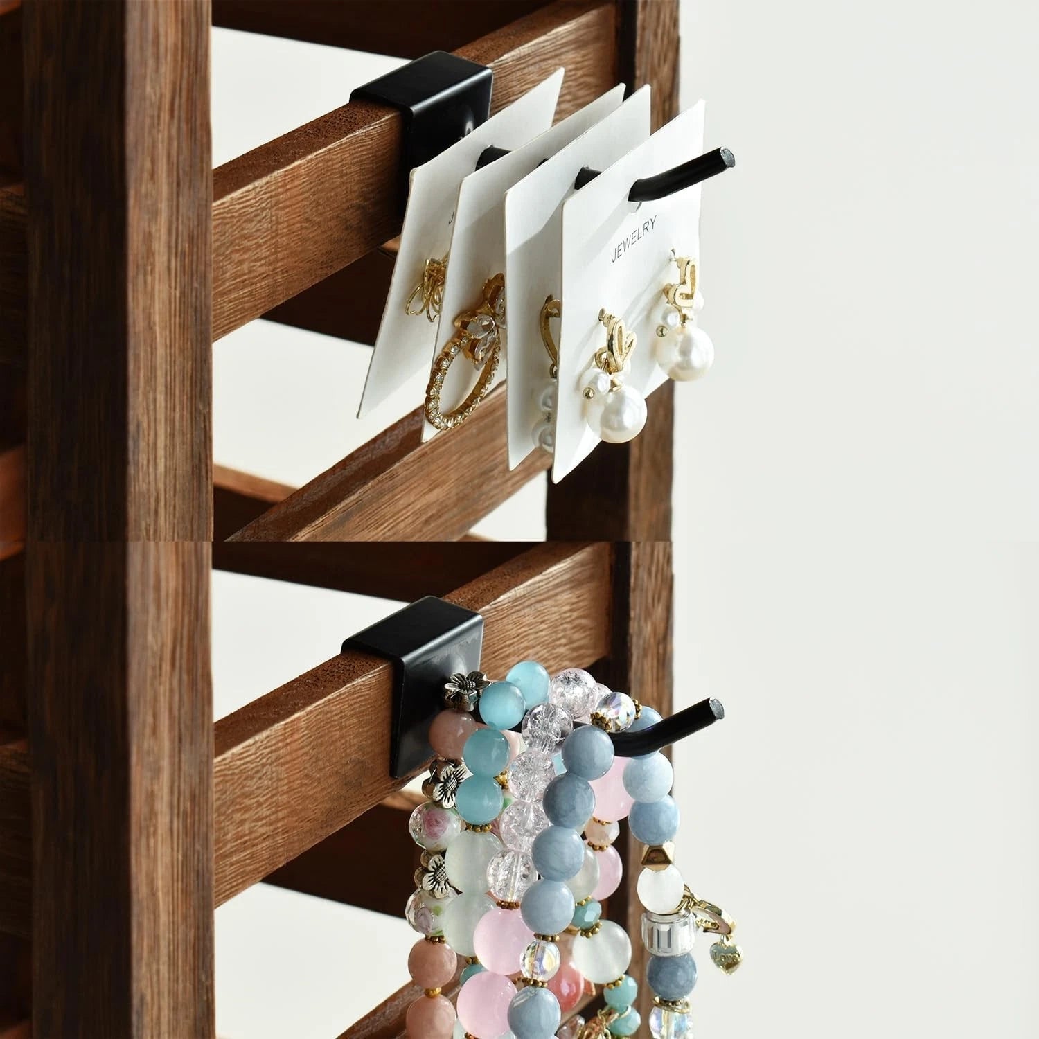 5-tier easy-to-assemble wooden rotating jewelry display tower 07FC0E-D4 - KOEEK