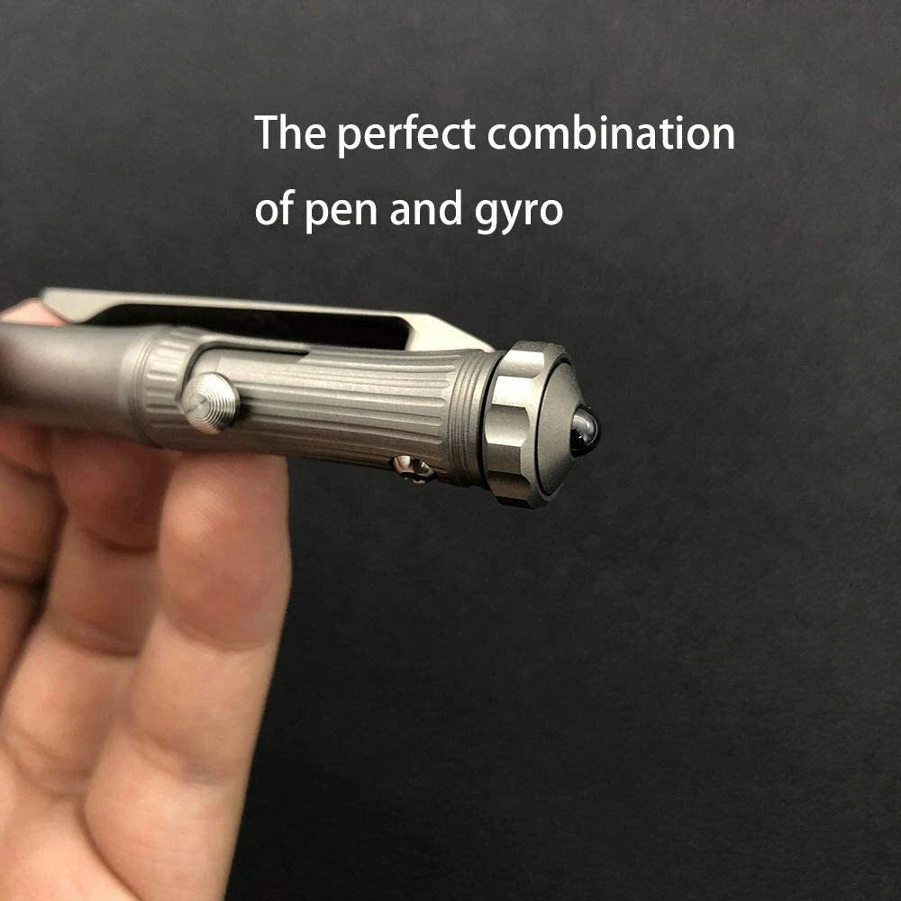 Solid Titanium Alloy Ballpoint Gyroscope Toy EDC Pocket Pen Fidget Spinner Pen 07FC0E-D4 - KOEEK