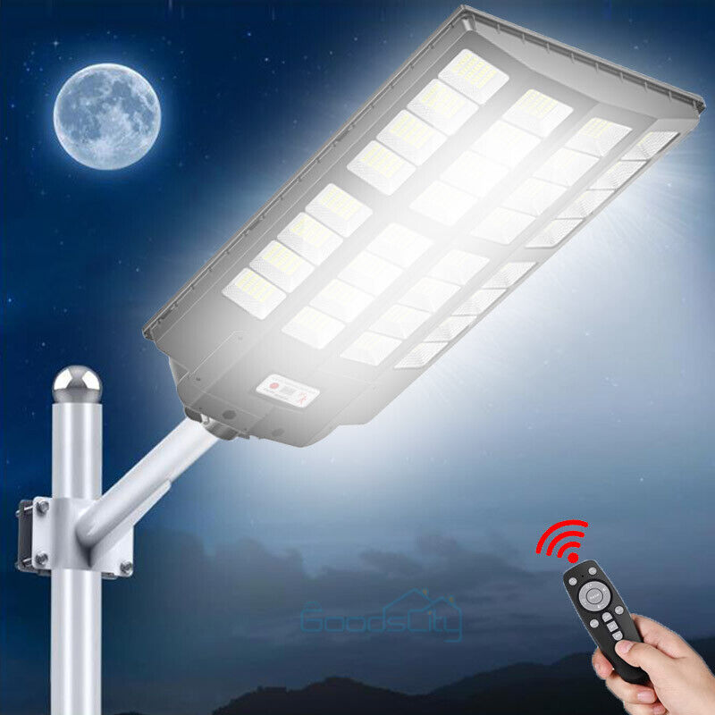 ny 1200W LED Luz Solar Para Exterior Con Sensor De Movimiento Jardin Patio Lampara