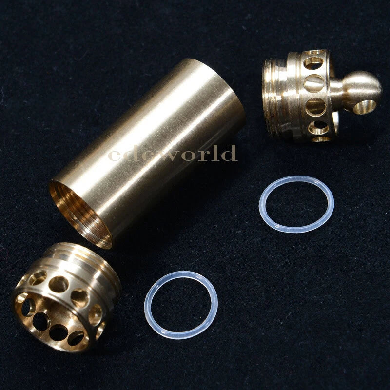 EDC Brass Waterproof Pill Box Organizer Container Case Storage Tank Key chain 07FC0E-D4 - KOEEK