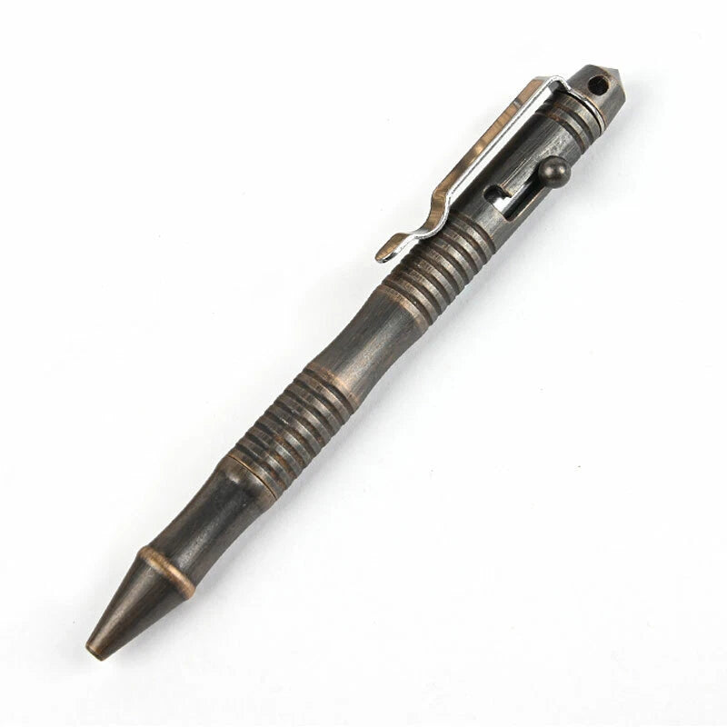 EDC Brass Retro Black Pocket Ball Pen Business Signature Pen Outdoor Record Pen 07FC0E-D4 - KOEEK