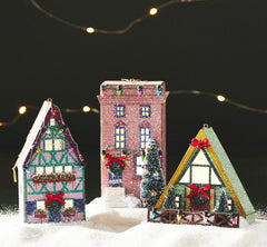 Anthropologie Tudor Townhouse Light-Up Ornament Christmas Home Village Pink ANTHROPOLOGIE - KOEEK