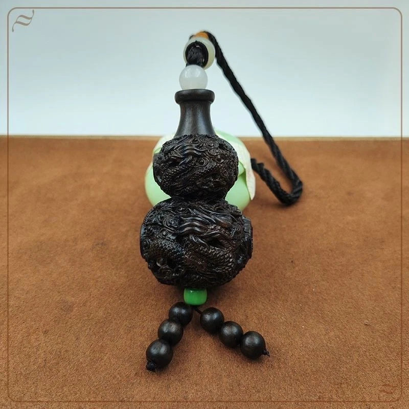 Vietnam Agarwood Gourd Car Hanging Ornament Hand Carved Wood Pendant Gift 07FC0E-D4 - KOEEK
