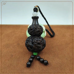 Vietnam Agarwood Gourd Car Hanging Ornament Hand Carved Wood Pendant Gift 07FC0E-D4 - KOEEK