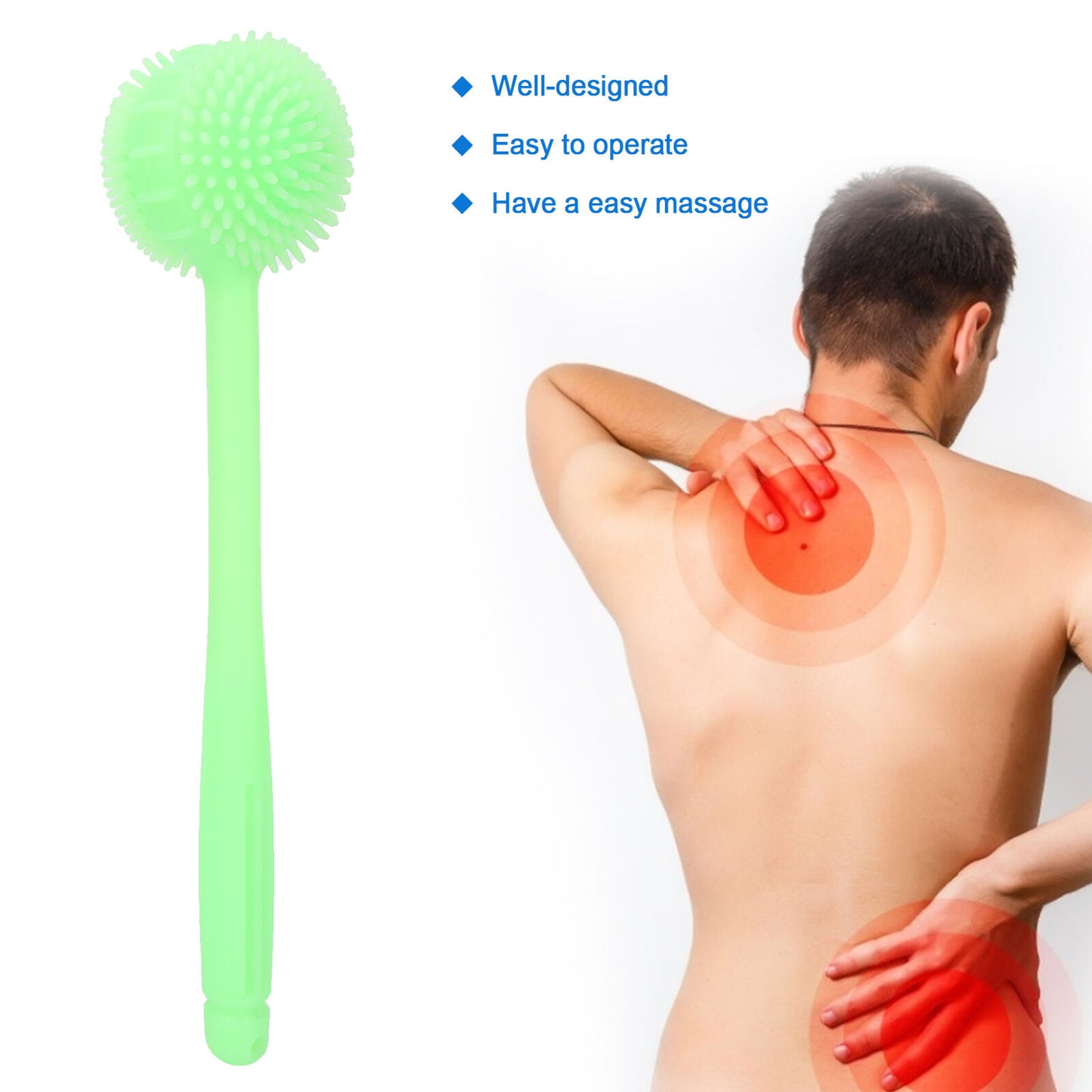 new Massage Hammer Long Hammer Back Massager For Back Relief(Green )(Green ) HGF koeek - KOEEK