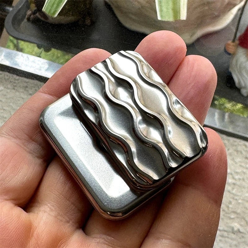 EDC Fidget Slider 3D Wavy Line Titanium Alloy Mechanical Push Haptic Slider Toys 07FC0E-D4 - KOEEK