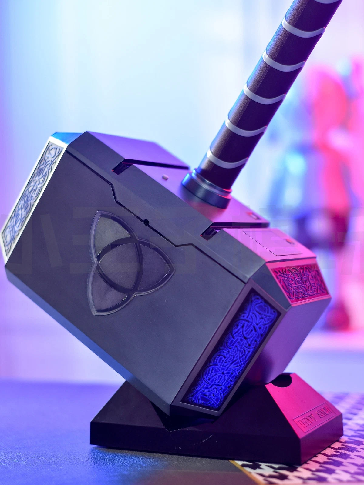 19in Marvel Legends Avengers Thor Mjolnir 1:1 Hammer Full Metal LED Sounds Prop 07FC0E-D4 - KOEEK
