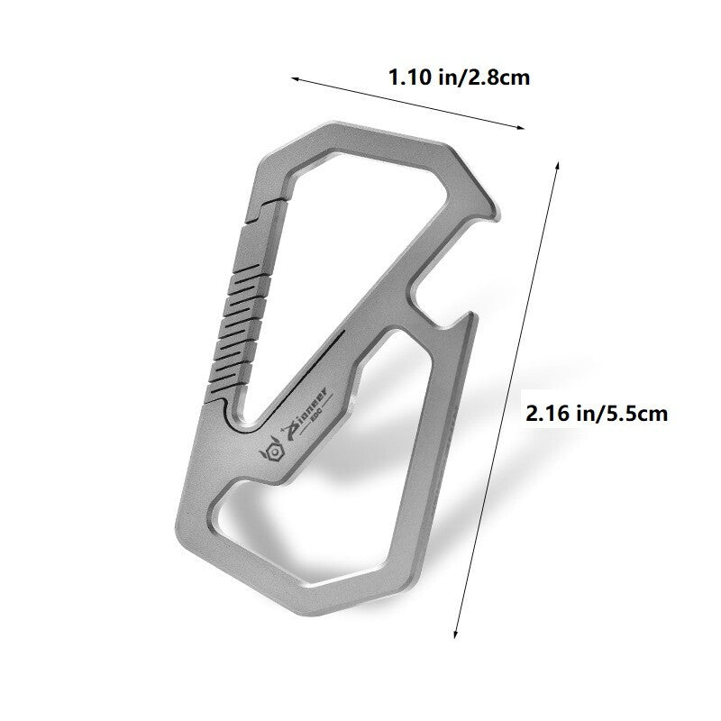 EDC Titanium Carabiner Clip with Bottle Opener Car Key Holder Organizer Keychain 07FC0E-D4 - KOEEK