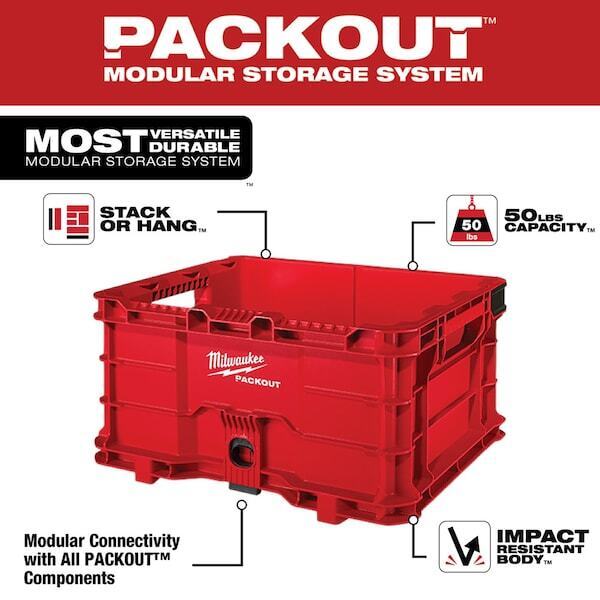 Milwaukee Tool 48-22-8440 Packout Tool Crate - Red, 18.75" Wide