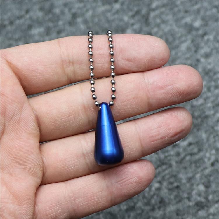 EDC Pure Titanium Waterproof Pill Box case Holder Container Necklace Pendant 07FC0E-D4 - KOEEK