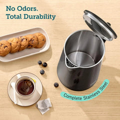 Electric kettle, double wall stainless steel, 1.5 liters/1500 watts, black 07FC0E-D4 - KOEEK