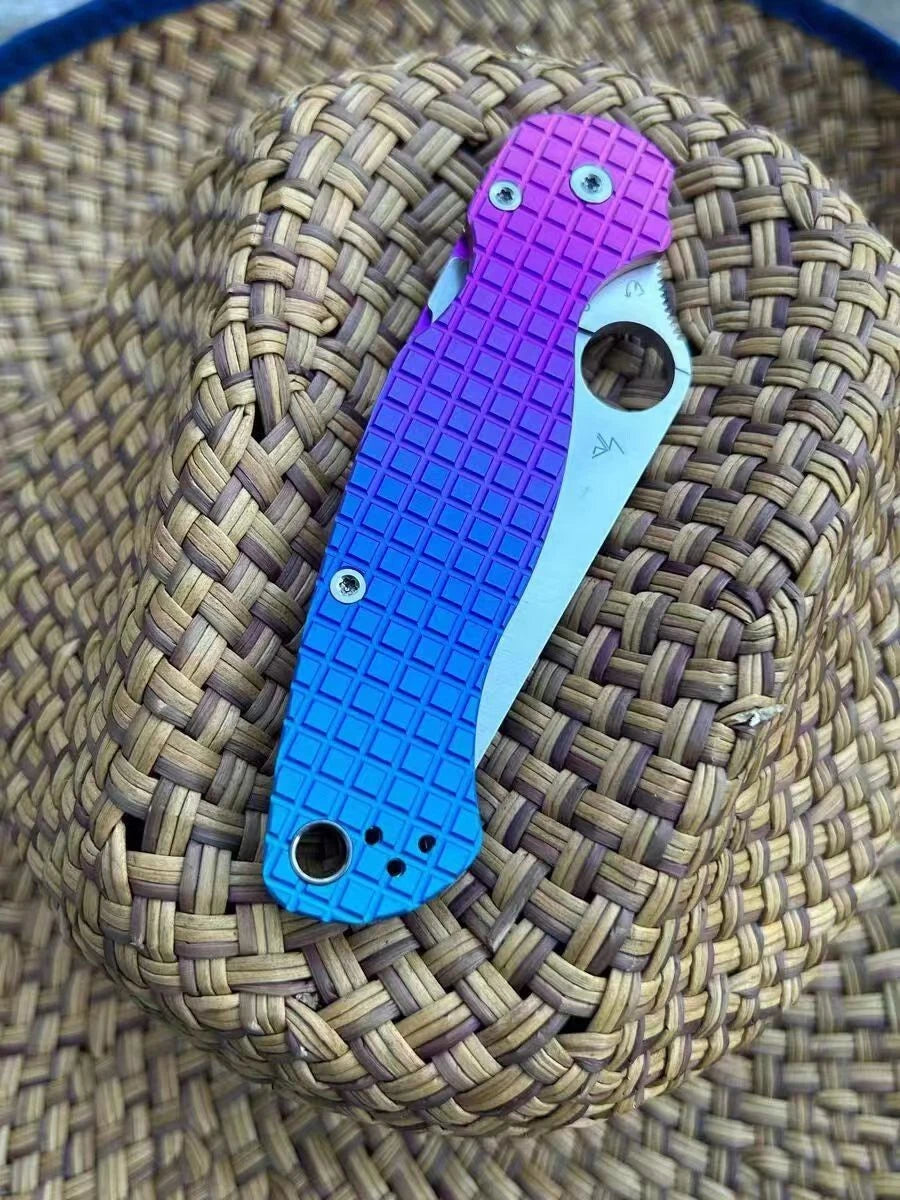 VIP LINK Titanium Alloy Handle Scales for Spyderco C81 Paramilitary 2 Knives 07FC0E-D4 - KOEEK