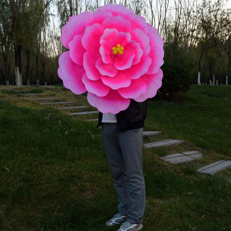 3D Flower Design Silk Peony Floral Parasol Bamboo Cosplay Umbrellas Party Show 07FC0E-D4 - KOEEK