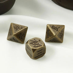 Solid Brass Metal Multi Sided Dice Game Prop Collectible Bagua Dice 07FC0E-D4 - KOEEK