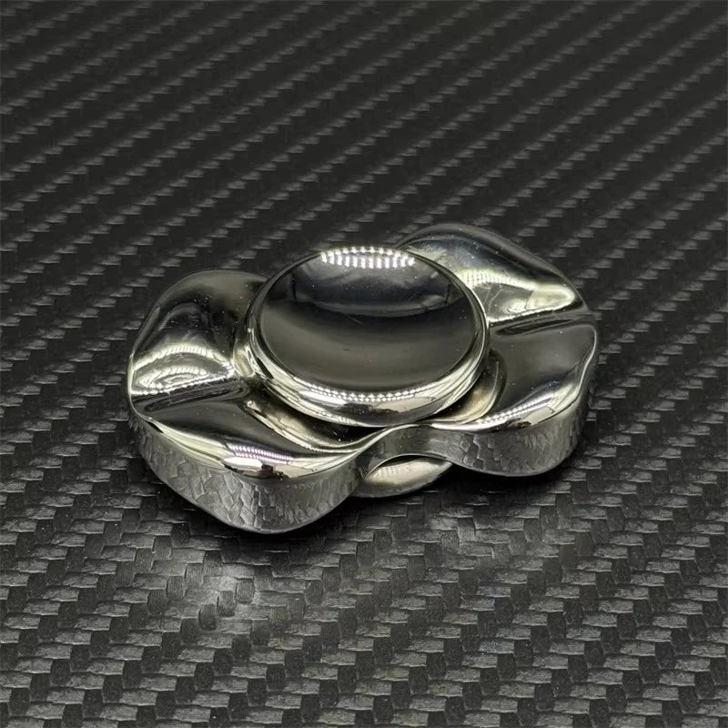 Stainless Steel Mirror EDC Fidget Slider Novel Sand Dune Hand Spinner 07FC0E-D4 - KOEEK