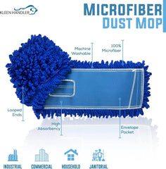 3-Pack 36-Inch Microfiber Dust Mop, Large Washable Commercial Dust Mop, Blue 07FC0E-D4 - KOEEK