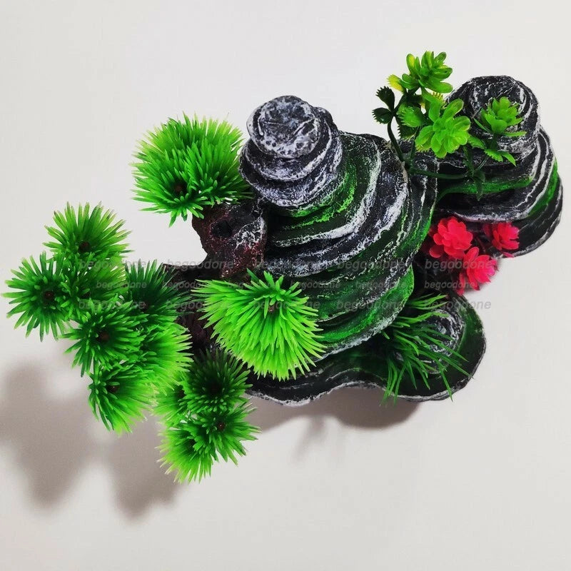 Big Aquarium Rockery Ornament Mountain Tree Fish Tank Decorations Accessories 07FC0E-D4 - KOEEK