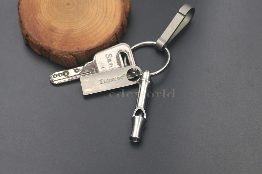 TC4 Outdoor Titanium Whistle Necklace Lanyard EDC Survival Key chain Tool W-35T 07FC0E-D4 - KOEEK