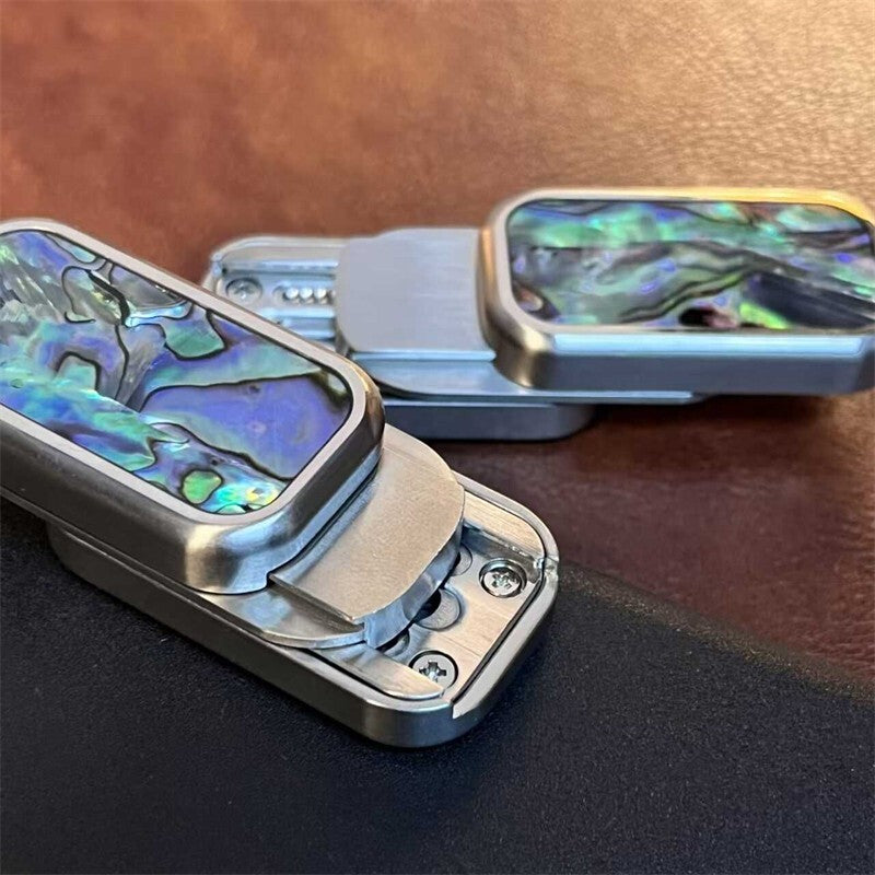 EDC Fine Fritillaria Fidget Toy Stainless Steel Three-layer Push Fidget Slider 07FC0E-D4 - KOEEK