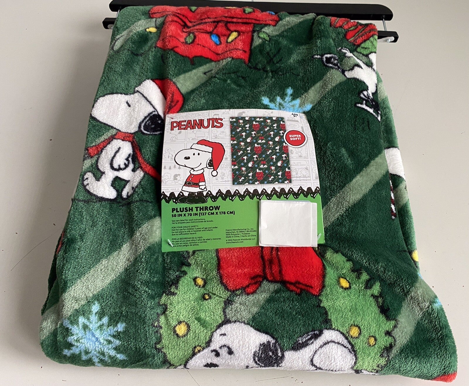 Peanuts Snoopy Christmas Lights Dog House Santa Soft Throw Blanket 50 X 70” 07FC0E-D4 - KOEEK