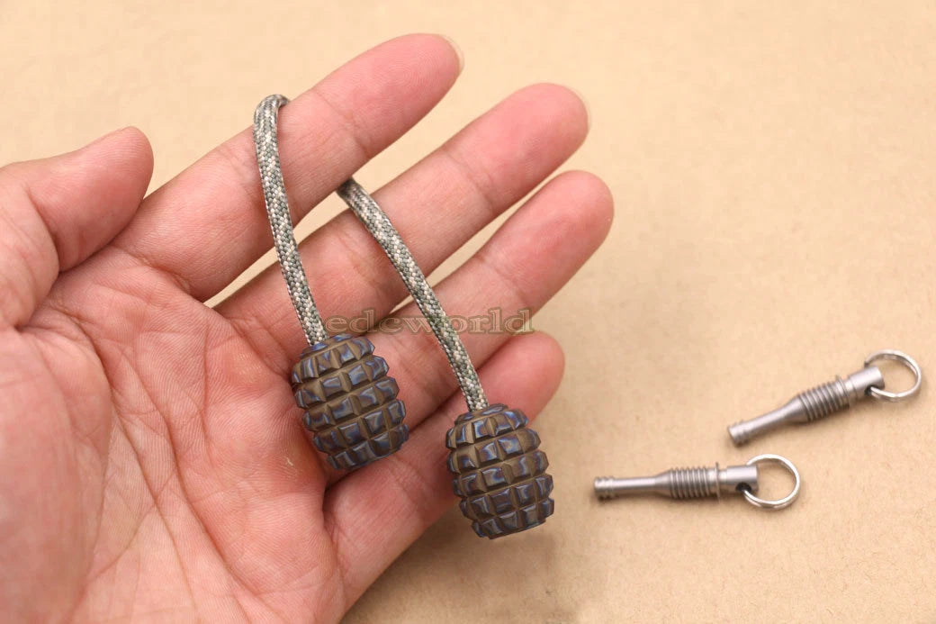 Titanium Alloy Parachute Cord Lanyard Knife Bead Key Chain Pendant DIY EDC  Tool 07FC0E-D4 - KOEEK