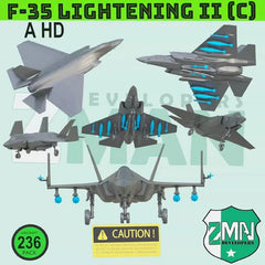 1/144 U.S. F35-C Lightning 2 Fighter Jet Unpainted Assembly Model 3D Printed 07FC0E-D4 - KOEEK