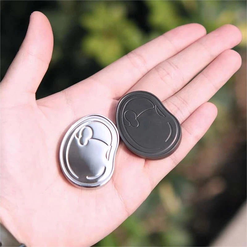 EDC Hand Slider Bean Shape Stainless Steel Clicker Push Card Stress Relief Toy 07FC0E-D4 - KOEEK