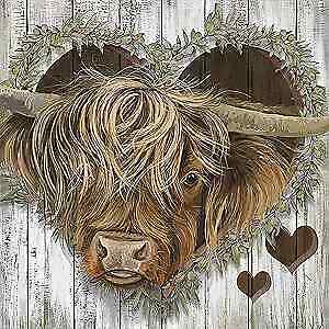 nye Highland Cow Diamond Painting Kits til voksne, 5D Gem Painting for Kids ZE-030