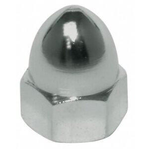 new Zoro Select Cpb117 High Crown Cap Nut, 9/16"-18, Steel, Plain, 1-3/16 In H, 2 Pk