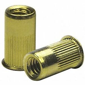 new Zoro Select Cak2-2520-165-50 Knurled Flanged Rivet Nut, 1/4"-20 Dia./Thread