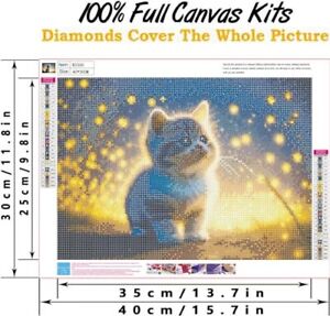 nye Cat Diamond Malesett for voksne-Cat Diamond Art Kit for voksne,Cat B2060