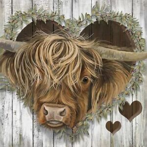 nye Highland Cow Diamond Painting Kits til voksne, 5D Gem Painting for Kids ZE-030