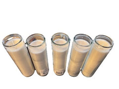 5  Candles White Prayer, Emergency Pillar Clear Glass 8” Unscented 80 hour WHITE - KOEEK