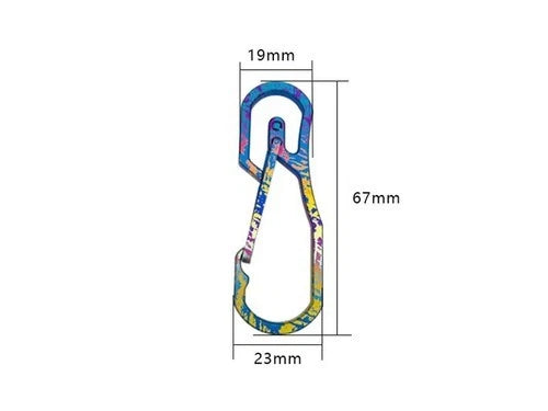 Titanium Alloy Keychain Carabiner w Ring Outdoor EDC Waist Hanging Buckle Tool 07FC0E-D4 - KOEEK