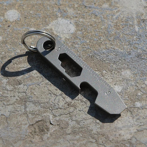 Hot Mini Titanium Alloy Keychain Pry Bar EDC Crowbar Opener Outdoor Multi Tools 07FC0E-D4 - KOEEK
