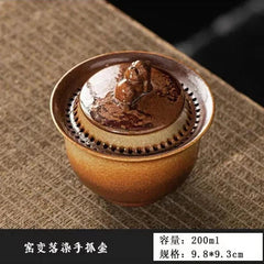 Chinese Vintage Tea Set Travel Ceramic Pottery Tea Cup Tea Ceremony 07FC0E-D4 - KOEEK