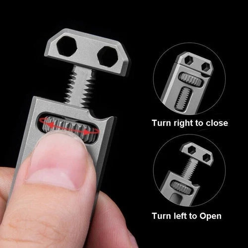 Mini Titanium Multi Tools Adjustable Wrench Pocket EDC Pry Bar Crowbar with Bits 07FC0E-D4 - KOEEK