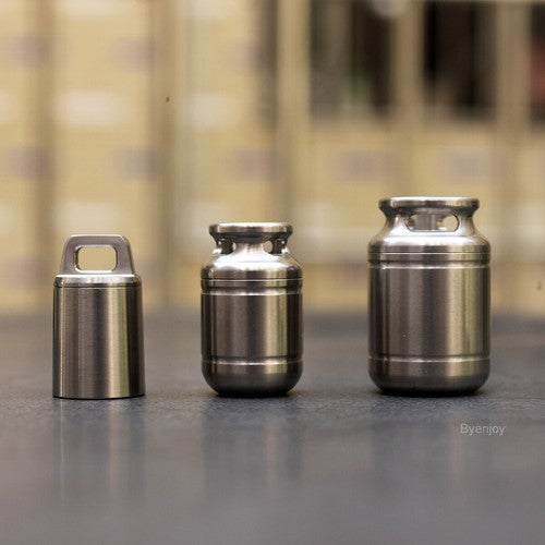Titanium Waterproof Container Gas Tank EDC Survival Pill Box Keychain Survival 07FC0E-D4 - KOEEK