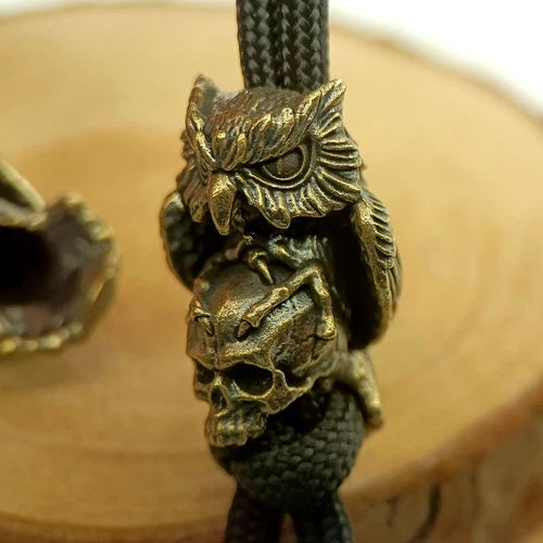 Owl & Skull Brass Bead Parachute Cord Knife Lanyard Pendant DIY Accessories 07FC0E-D4 - KOEEK
