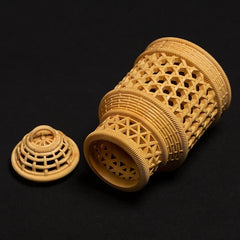 Boxwood Carved Cricket Cage Grasshopper Small Pet Animal Holder Display Decor 07FC0E-D4 - KOEEK