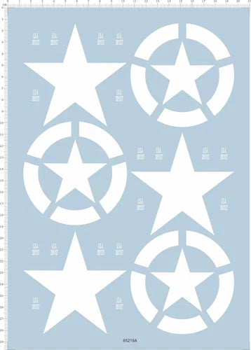1/6 US military star logo army emblem Insignia Markings Model Water Decal White 07FC0E-D4 - KOEEK