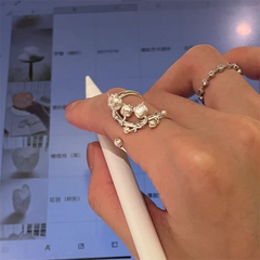 Vine Lily of the Valley Ring Adjustable Fashion Pointer Finger Ring Gift 07FC0E-D4 - KOEEK