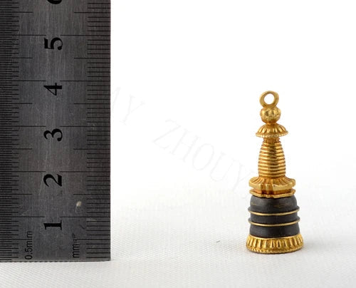 BLESSED BUDDHISM GILT PENDANT STUPA FOR HOLDING NECTAR PILLS & SUTRA = 07FC0E-D4 - KOEEK