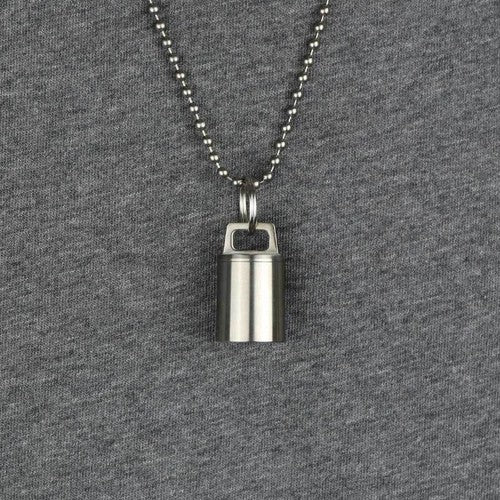 Titanium Waterproof Container Gas Tank EDC Survival Pill Box Keychain Survival 07FC0E-D4 - KOEEK