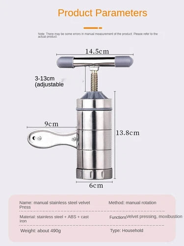 Stainless Steel Moxa Strip Compression Handheld Tool Moxibustion Artifact 艾灸艾条 07FC0E-D4 - KOEEK