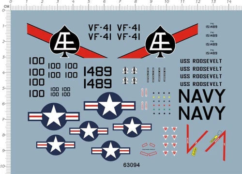 1/72 US Navy VF-41 Black Aces F-4 Phantom II Fighter Markings Water Slide Decal 07FC0E-D4 - KOEEK
