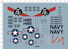 1/72 US Navy VF-41 Black Aces F-4 Phantom II Fighter Markings Water Slide Decal 07FC0E-D4 - KOEEK