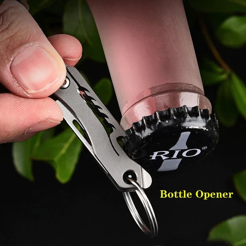 Titanium Mini Knife Keychain Folding Knife Bottle Opener Tool Outdoor Pocket EDC 07FC0E-D4 - KOEEK
