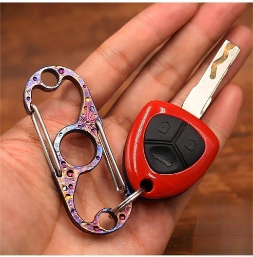 Titanium S Carabiner Clip Dual Spring Carabiner Snap Hook Keychain EDC 07FC0E-D4 - KOEEK