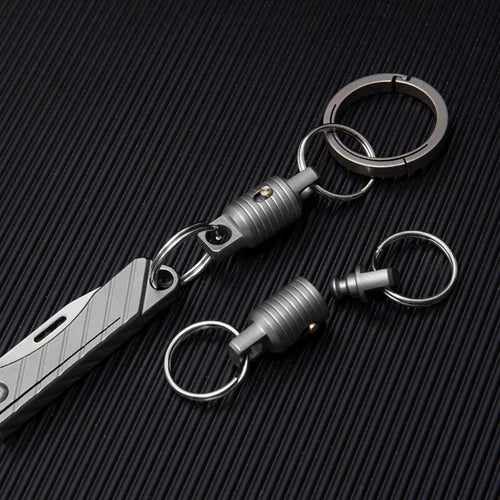 EDC 360 Degree Rotation Titanium Alloy Gimbal Keychain w Key Ring Car Keychains 07FC0E-D4 - KOEEK